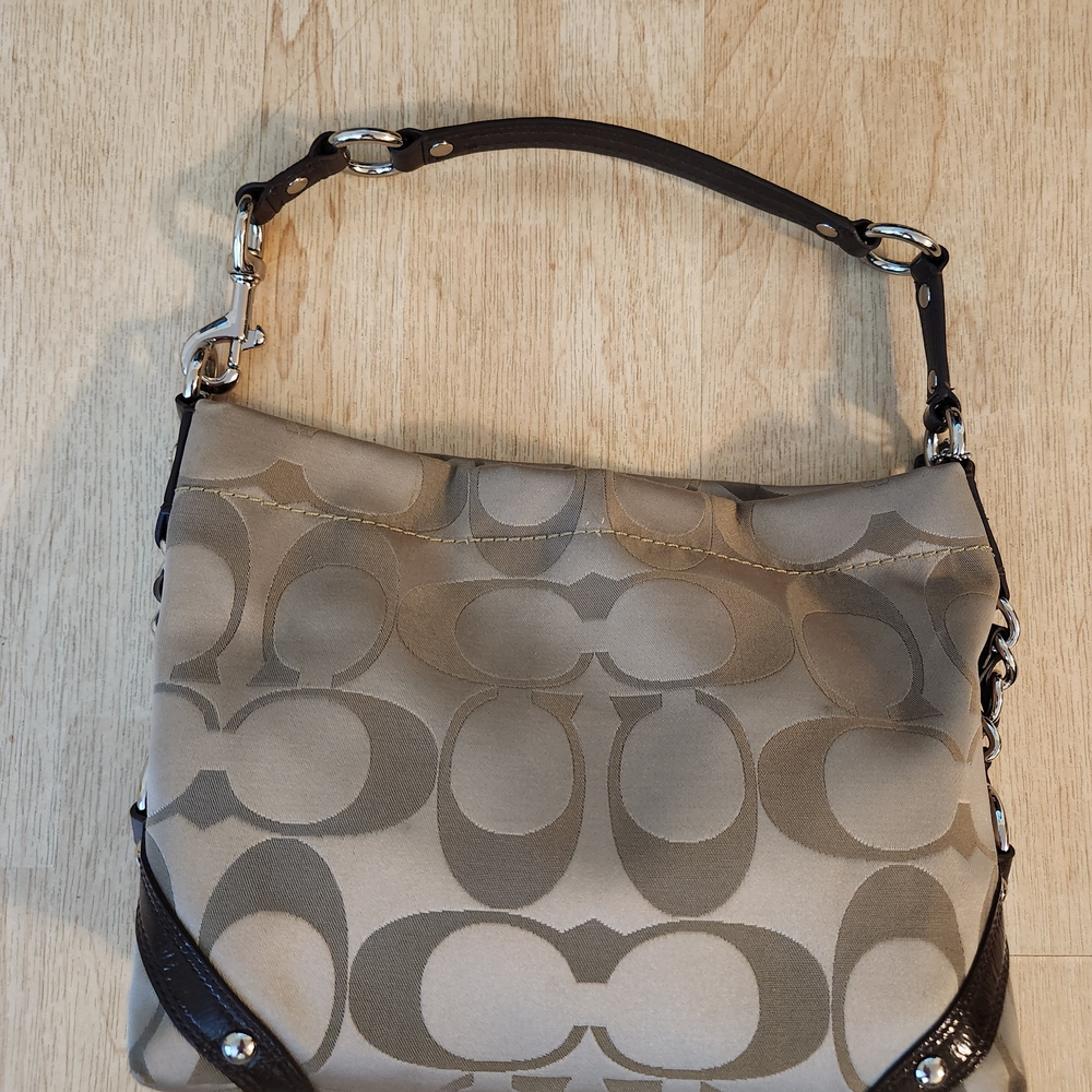 Coach Signature Beige and Brown Women's Bag